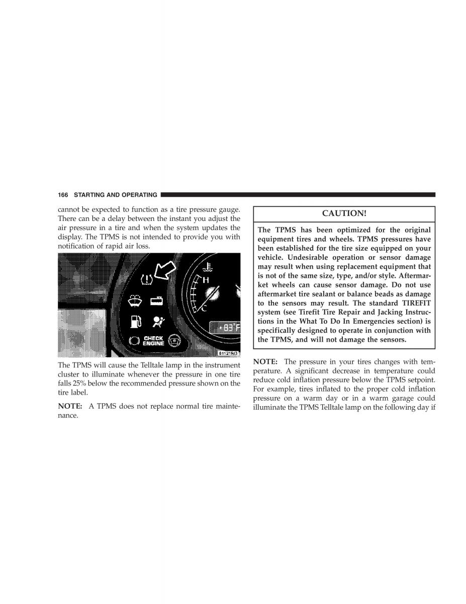 Chrysler Crossfire owners manual / page 166