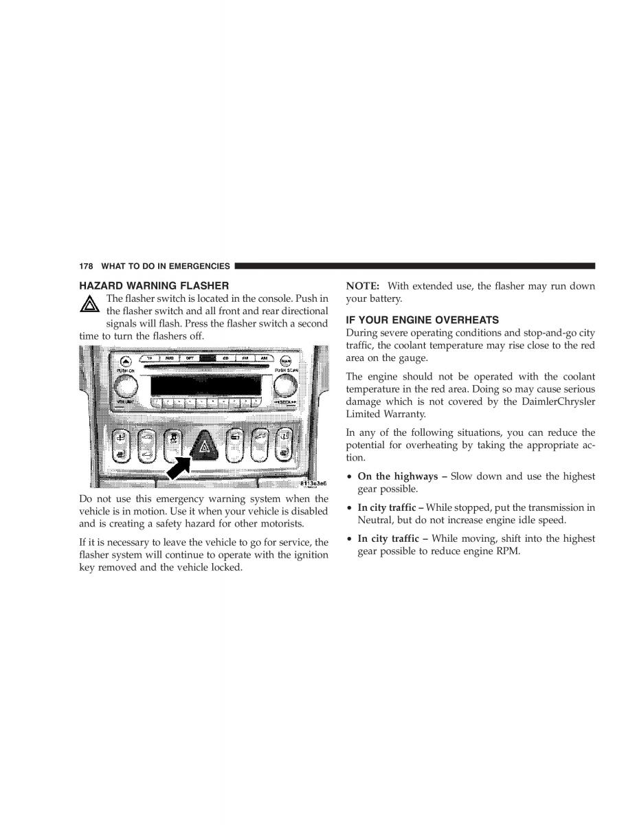 Chrysler Crossfire owners manual / page 178