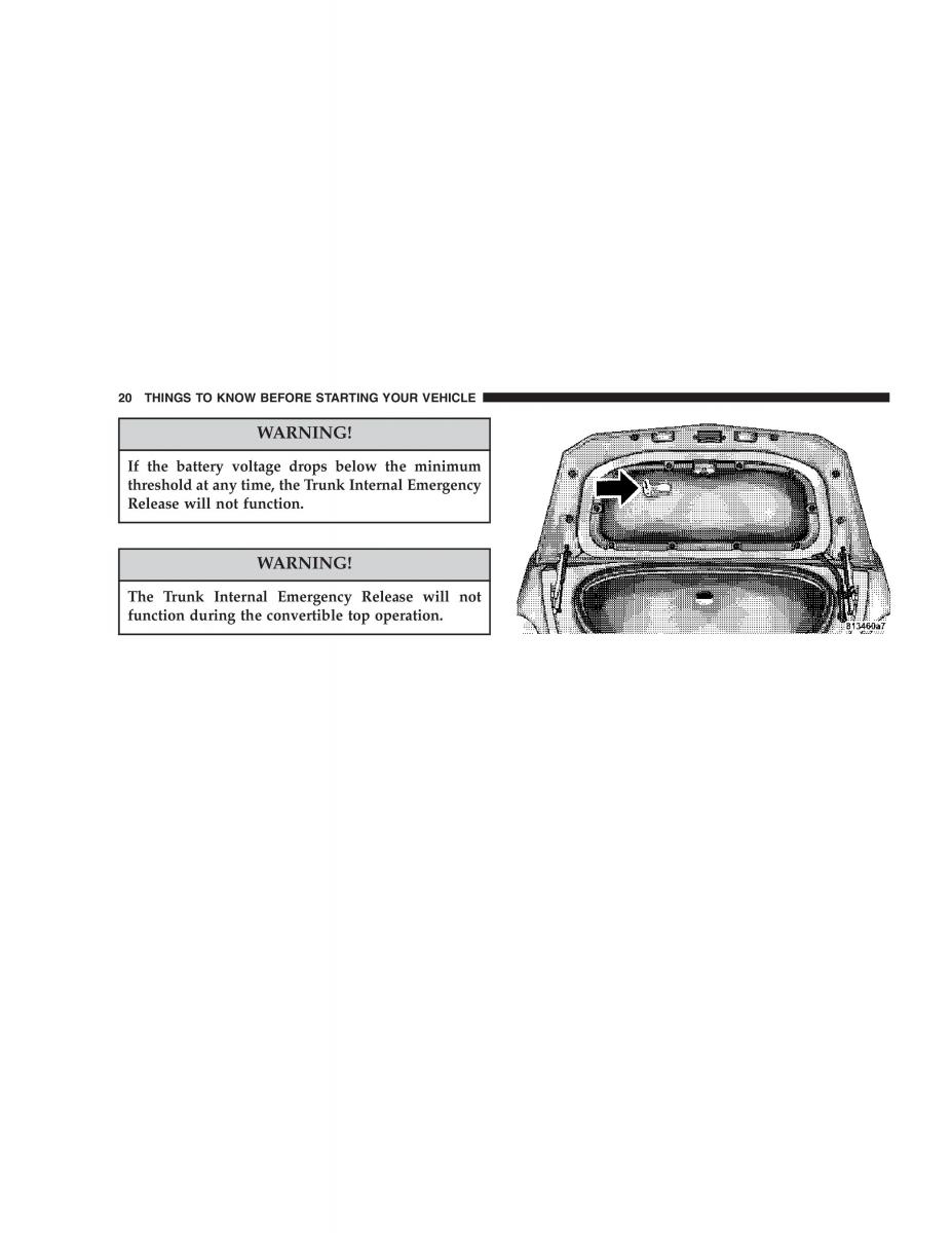 Chrysler Crossfire owners manual / page 20