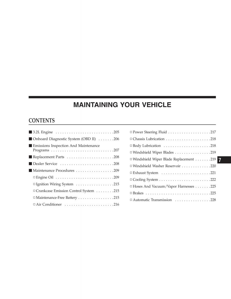 Chrysler Crossfire owners manual / page 203