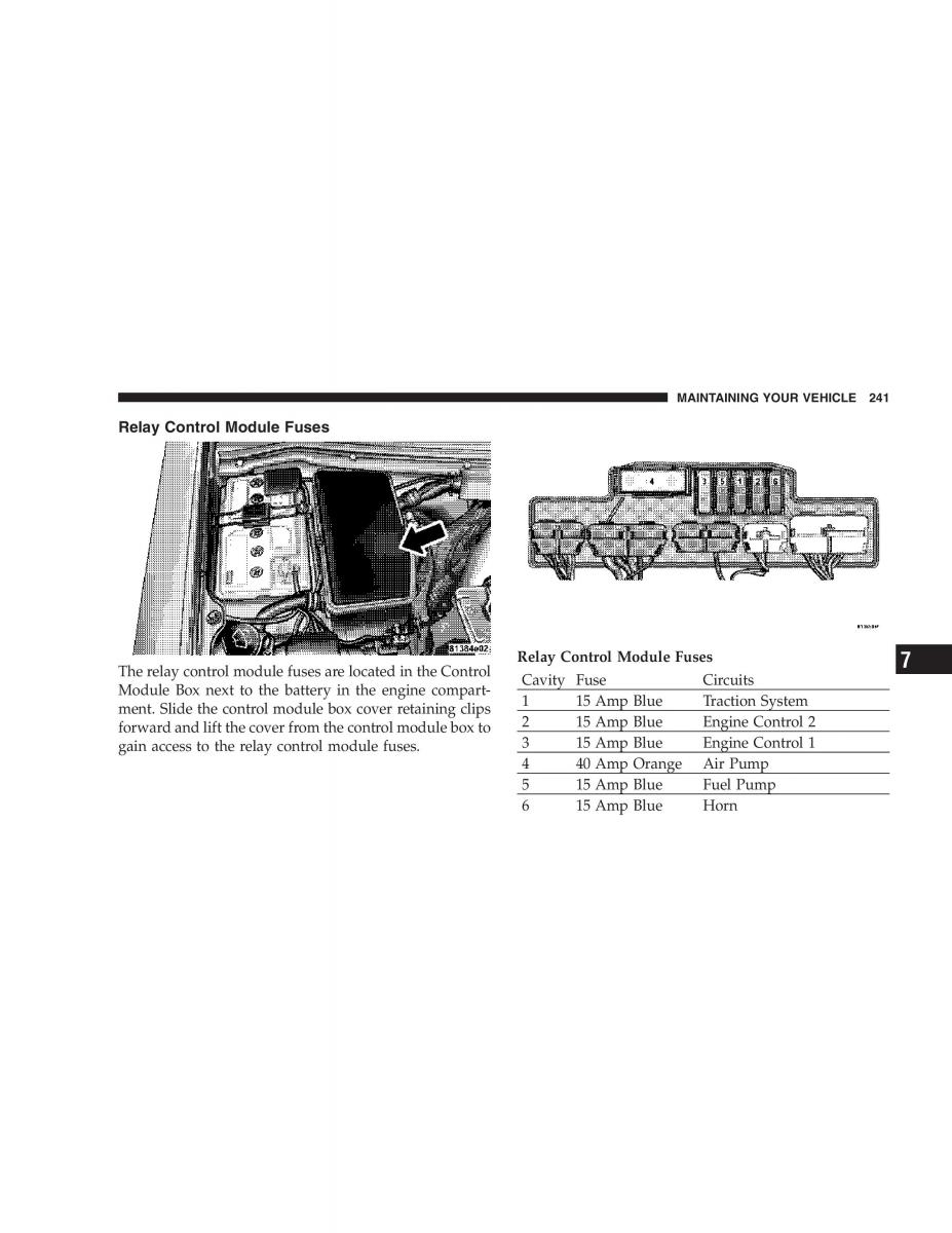 Chrysler Crossfire owners manual / page 241