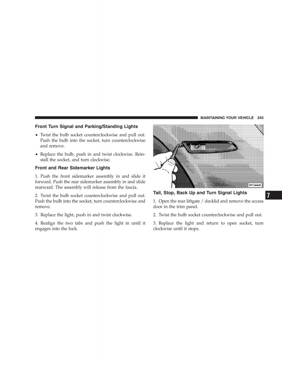 Chrysler Crossfire owners manual / page 245