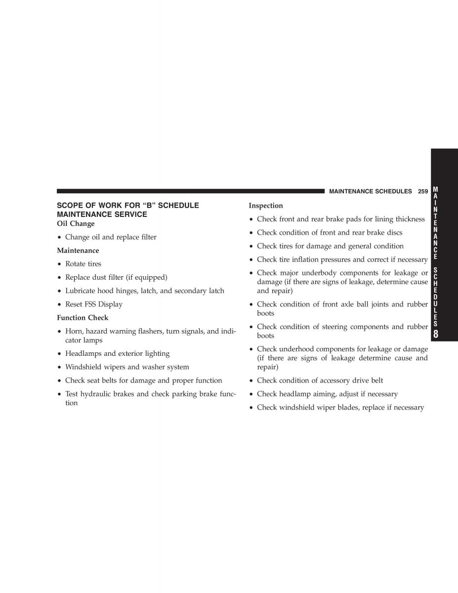 Chrysler Crossfire owners manual / page 259