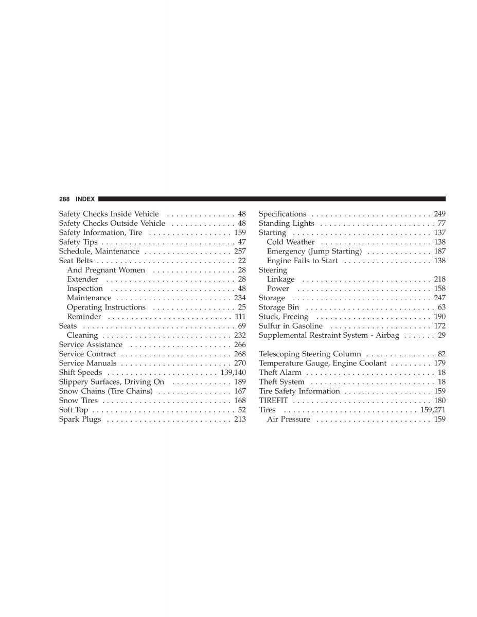 Chrysler Crossfire owners manual / page 288