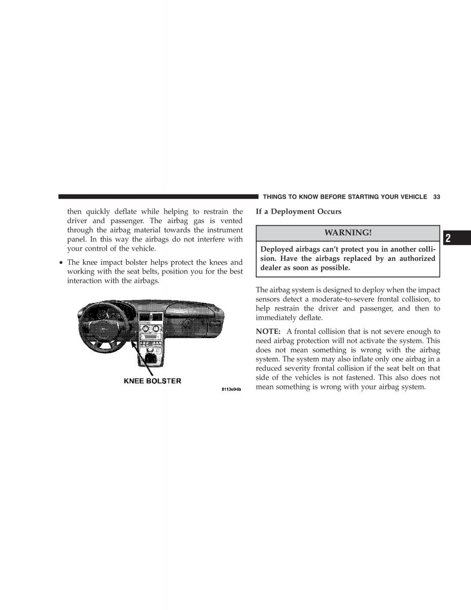 Chrysler Crossfire owners manual / page 33