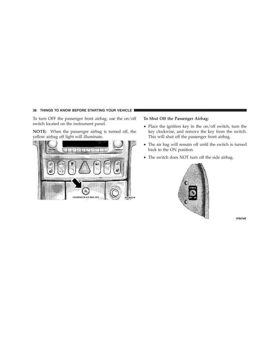 Chrysler Crossfire owners manual / page 38