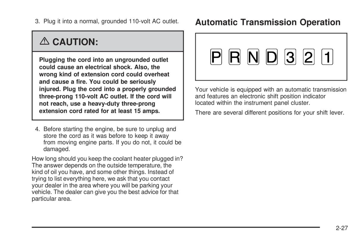 Hummer H2 owners manual / page 103