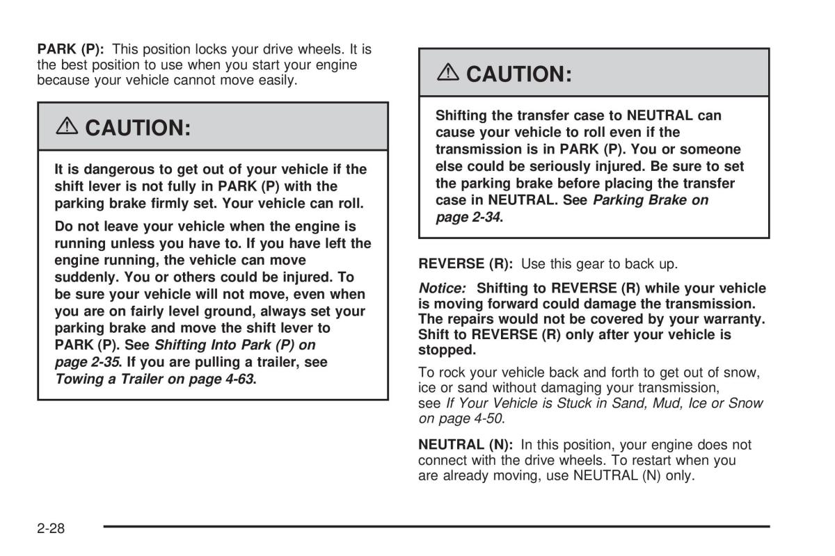 Hummer H2 owners manual / page 104