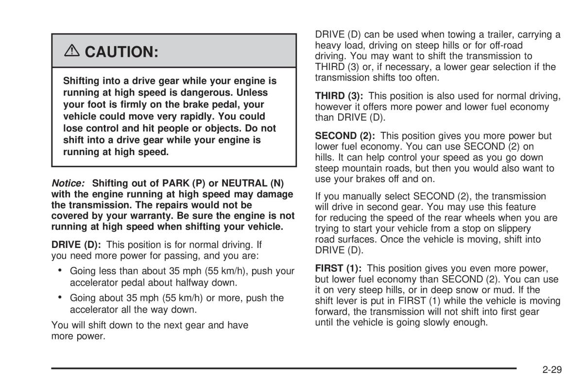 Hummer H2 owners manual / page 105