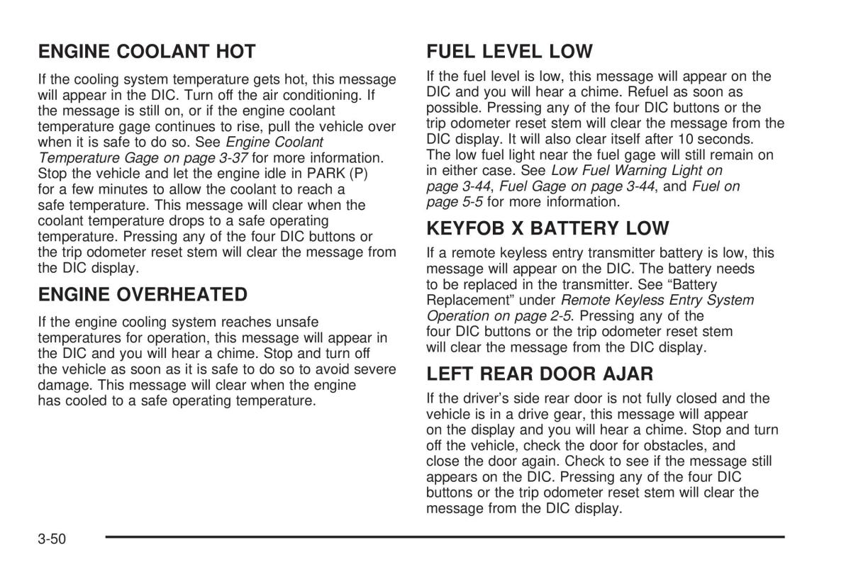 Hummer H2 owners manual / page 190