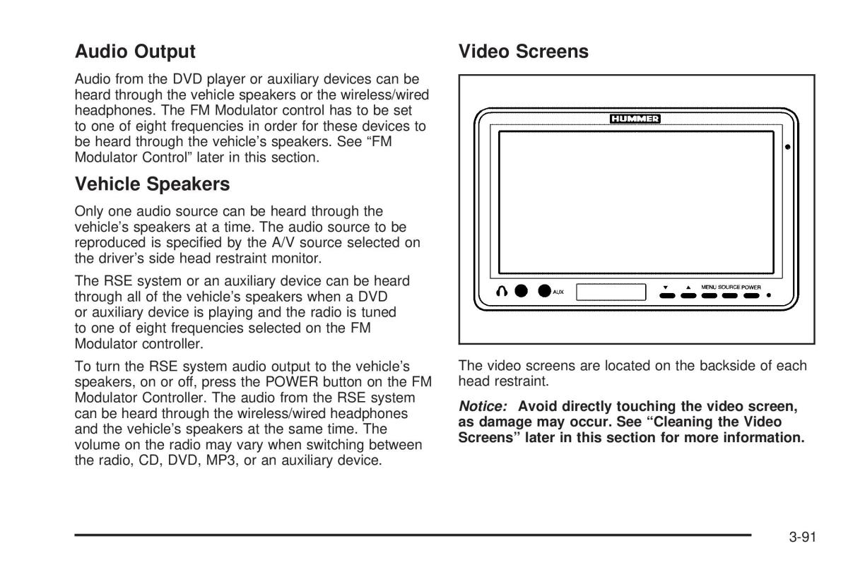 Hummer H2 owners manual / page 231