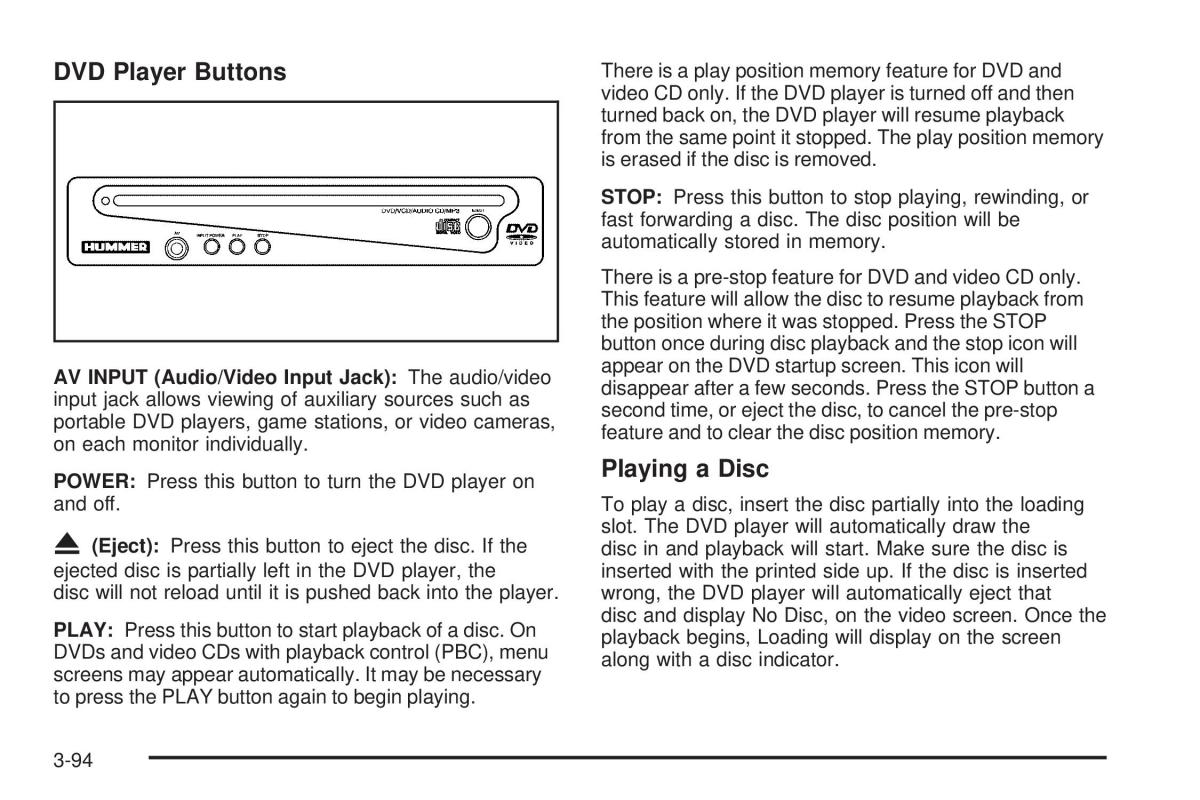 Hummer H2 owners manual / page 234