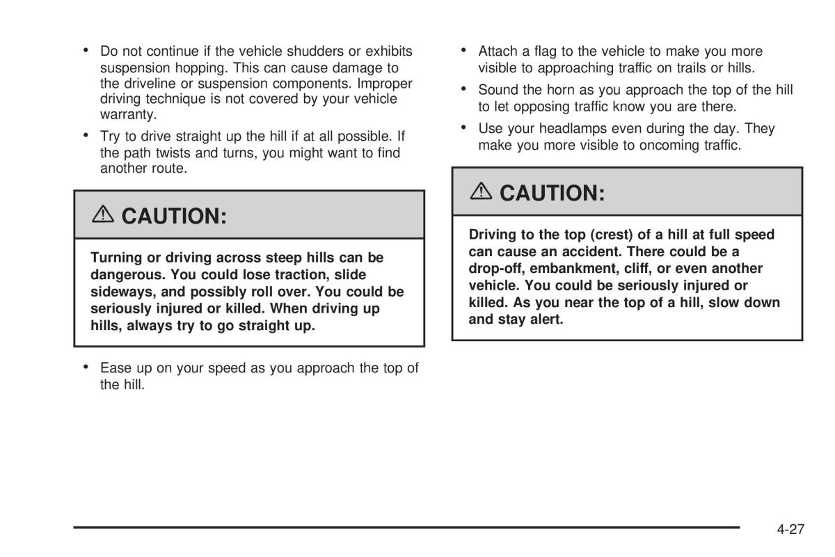 Hummer H2 owners manual / page 281