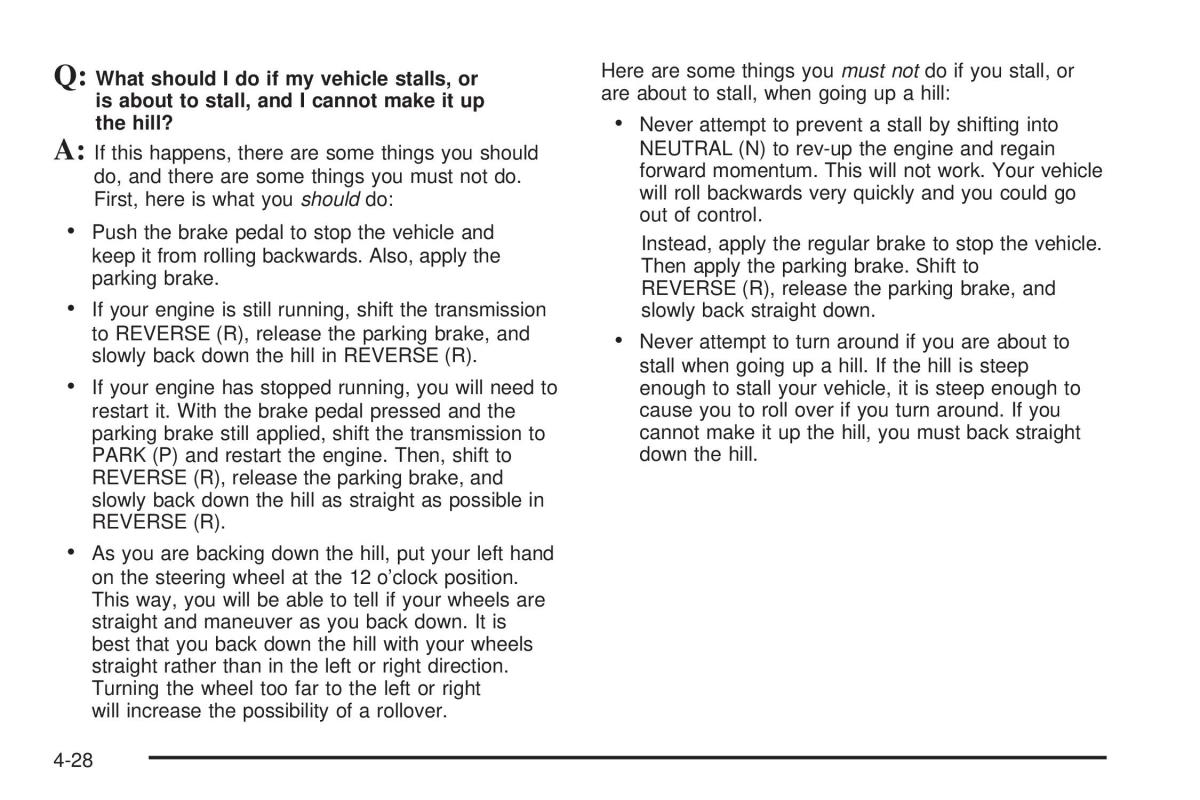 Hummer H2 owners manual / page 282