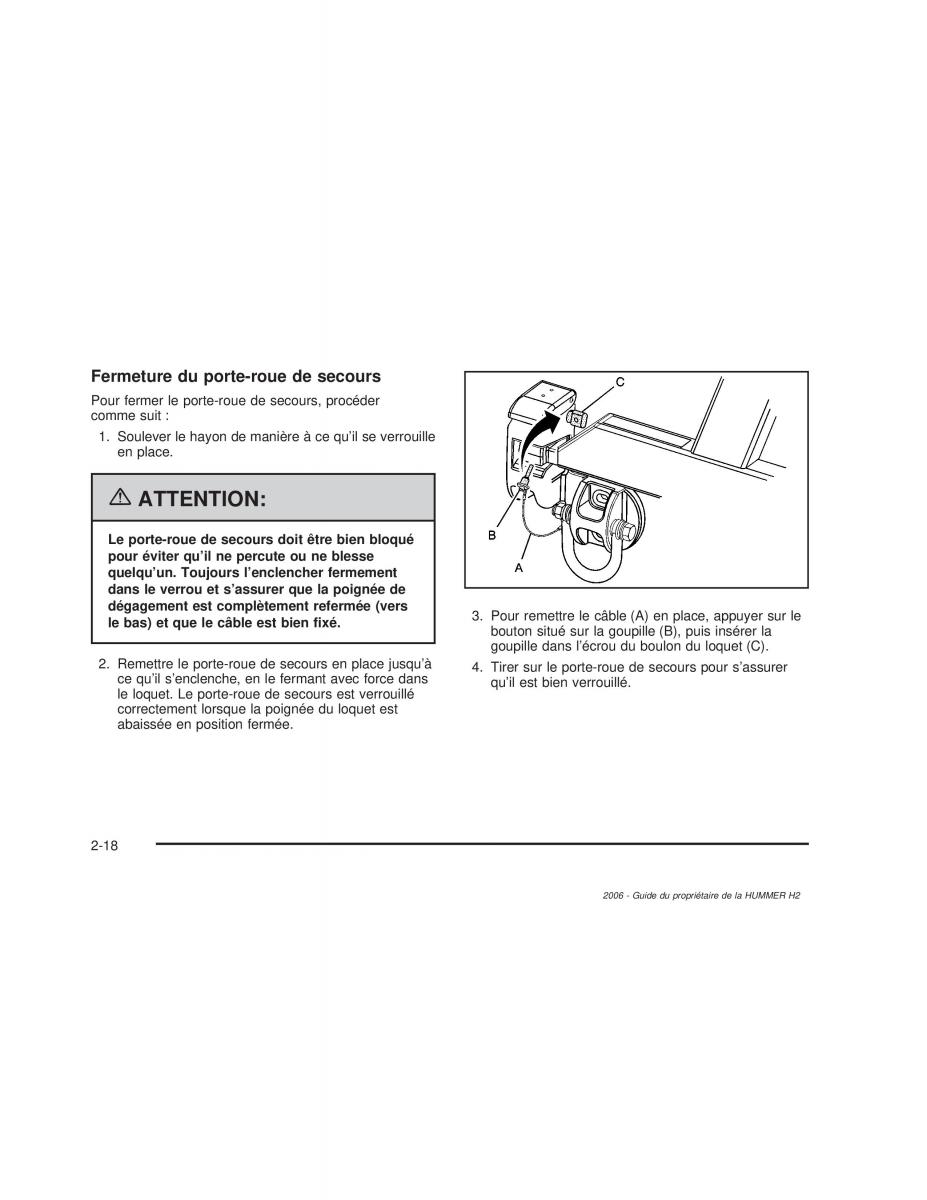 manual  Hummer H2 manuel du proprietaire / page 103