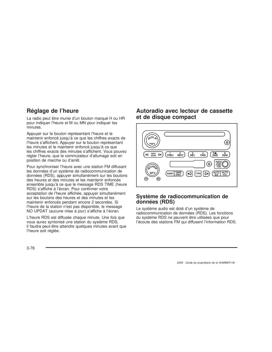 manual  Hummer H2 manuel du proprietaire / page 237