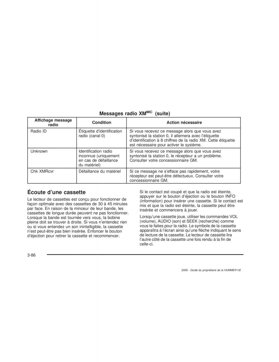 manual  Hummer H2 manuel du proprietaire / page 247