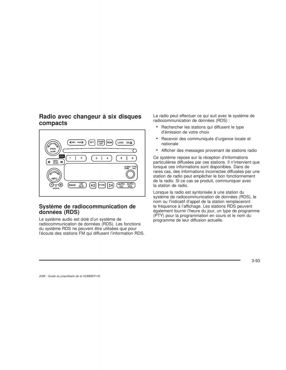 manual  Hummer H2 manuel du proprietaire / page 254