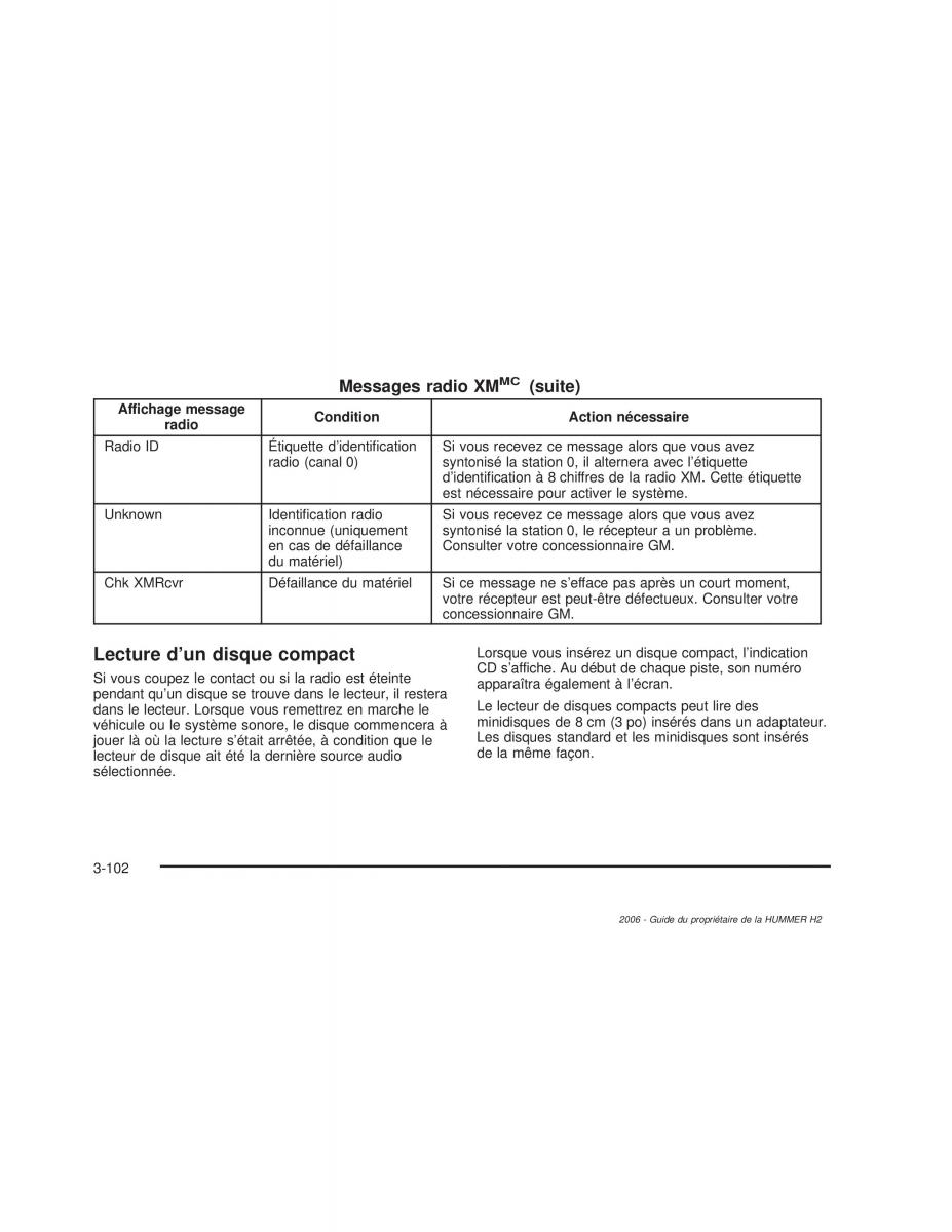 manual  Hummer H2 manuel du proprietaire / page 263