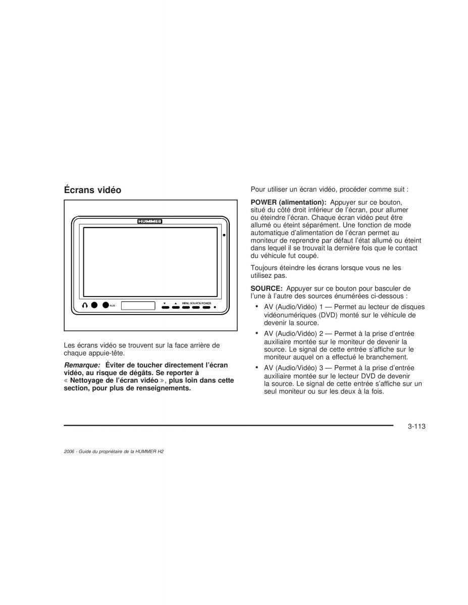 manual  Hummer H2 manuel du proprietaire / page 274