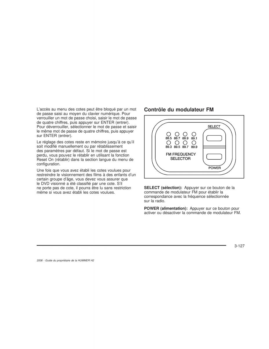 manual  Hummer H2 manuel du proprietaire / page 288