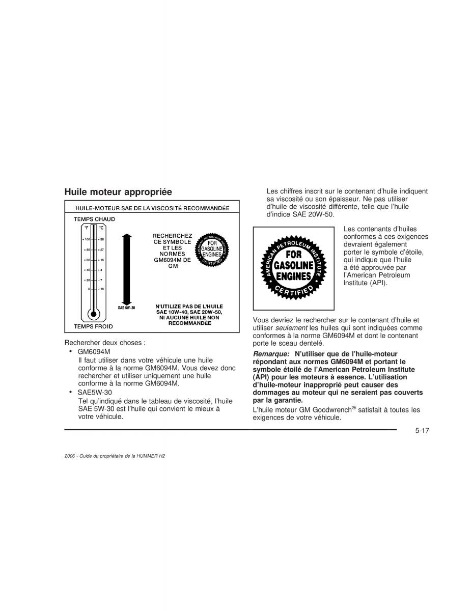 manual  Hummer H2 manuel du proprietaire / page 410