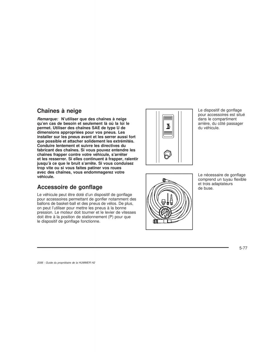 manual  Hummer H2 manuel du proprietaire / page 470