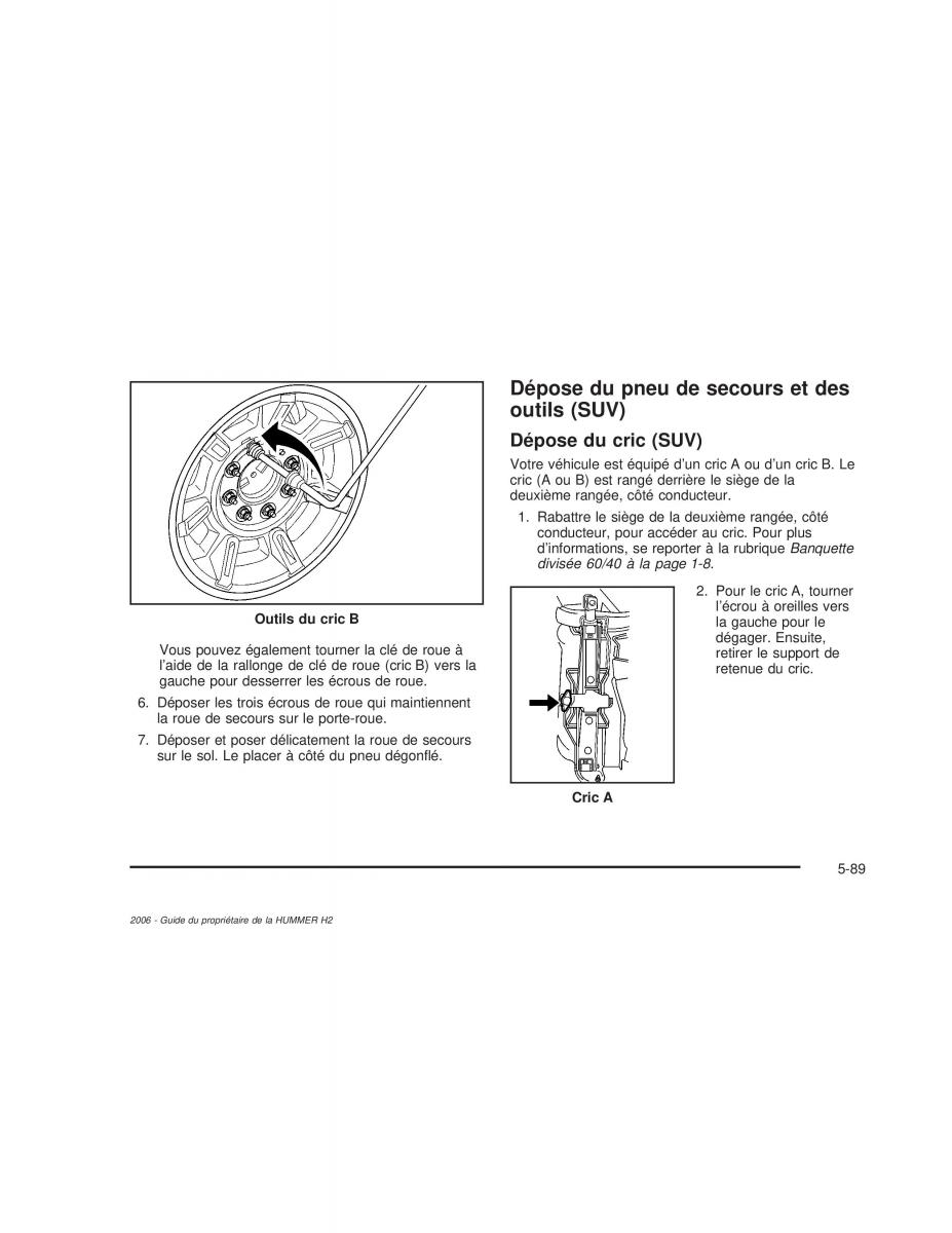 manual  Hummer H2 manuel du proprietaire / page 482