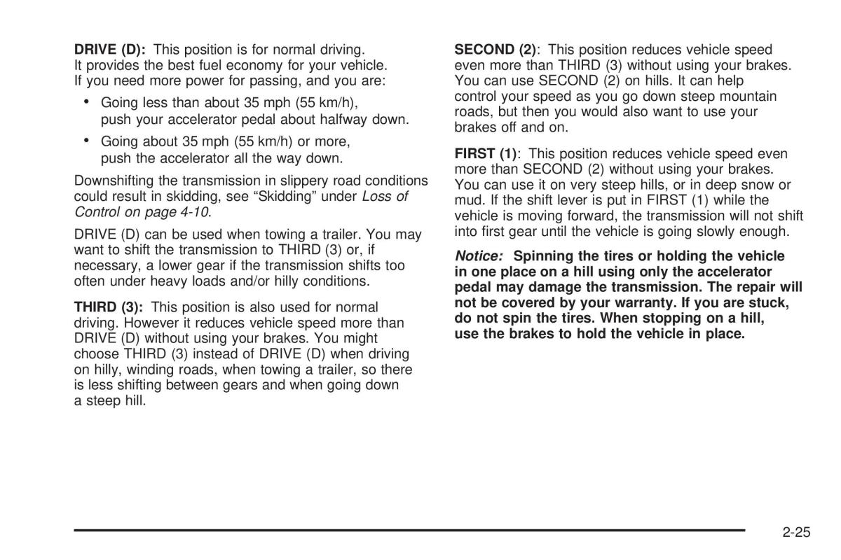 Hummer H3 owners manual / page 99