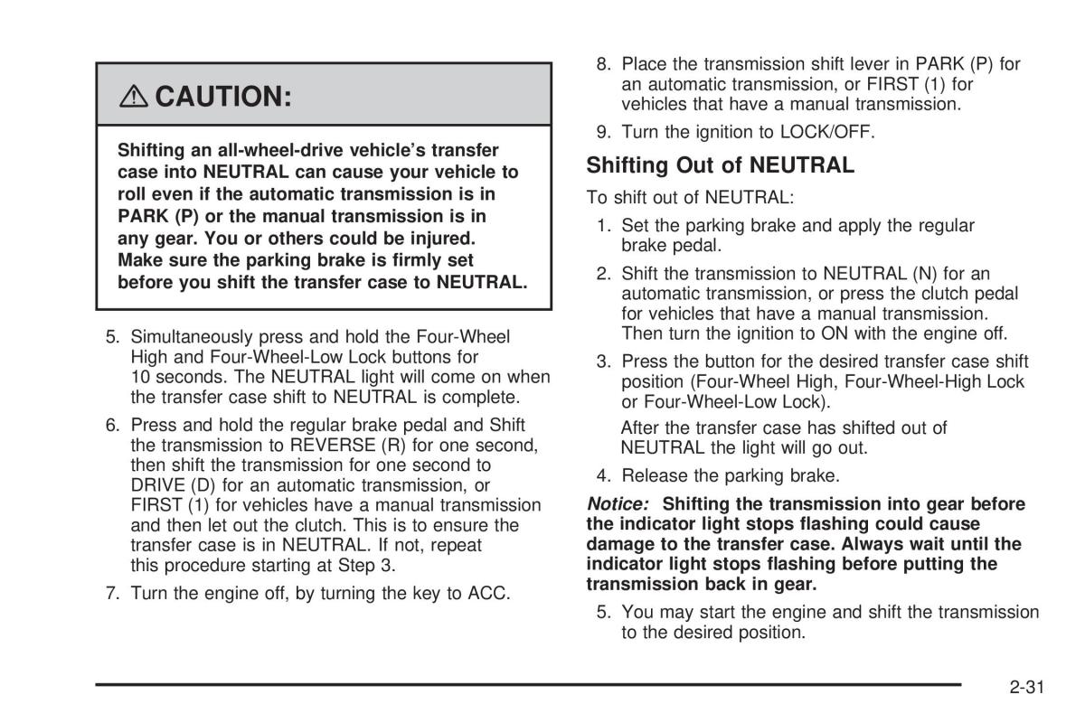 Hummer H3 owners manual / page 105