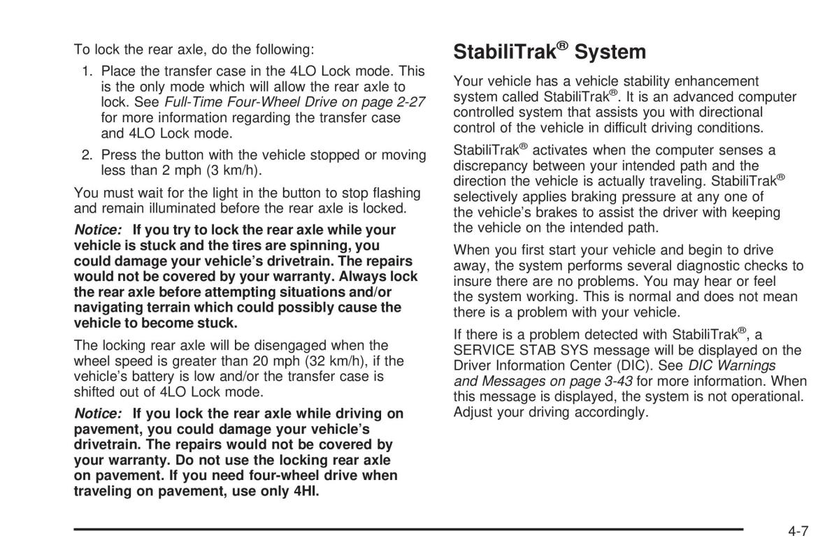 Hummer H3 owners manual / page 203