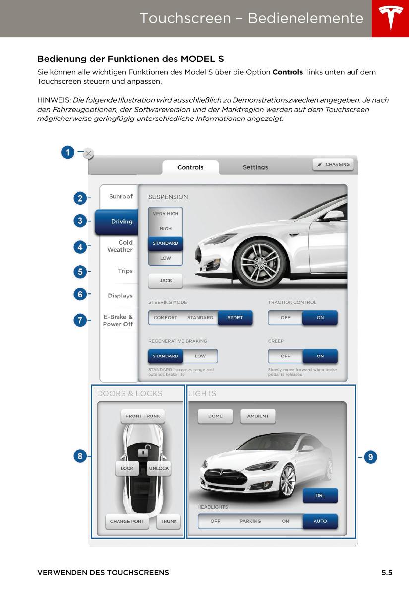 Tesla S Handbuch / page 73