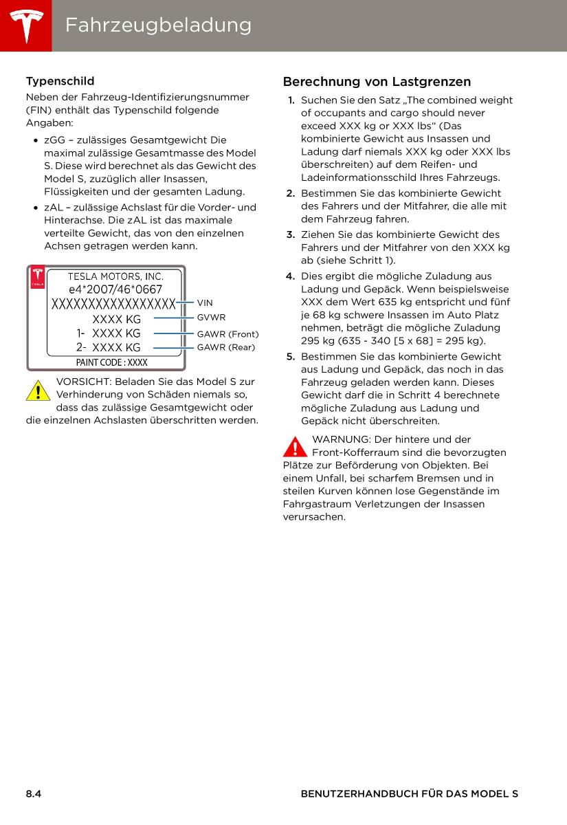 Tesla S Handbuch / page 146