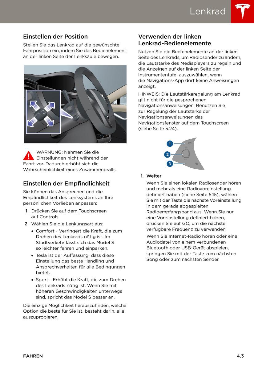 Tesla S Handbuch / page 43