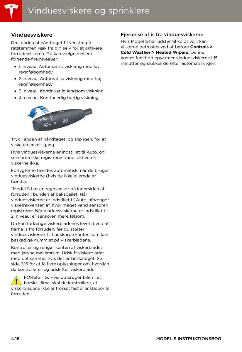 Tesla S Bilens instruktionsbog / page 56