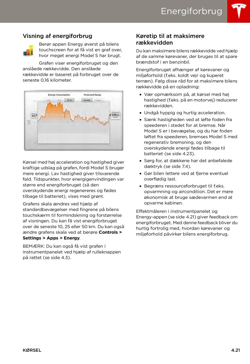 Tesla S Bilens instruktionsbog / page 61