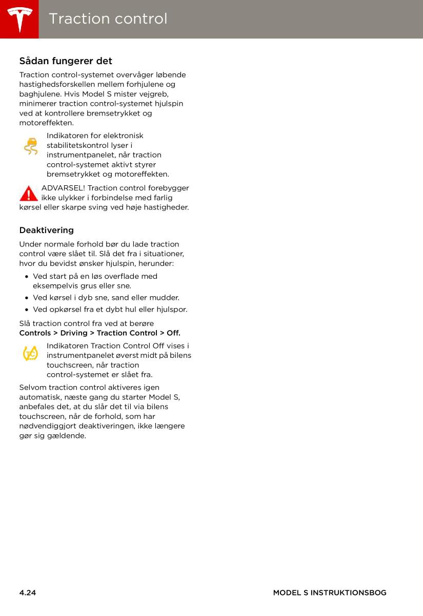 Tesla S Bilens instruktionsbog / page 64