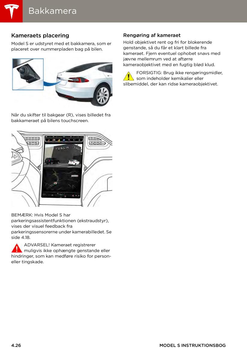 Tesla S Bilens instruktionsbog / page 66