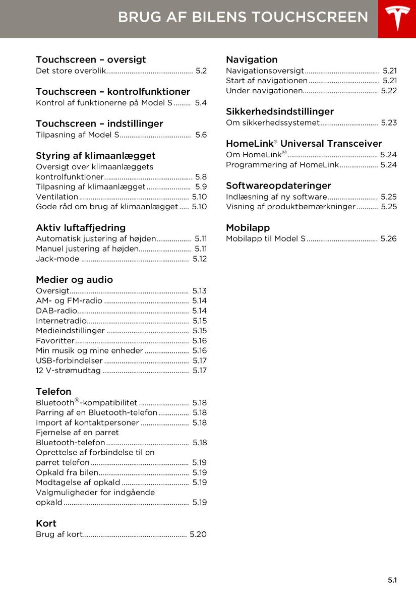 Tesla S Bilens instruktionsbog / page 67