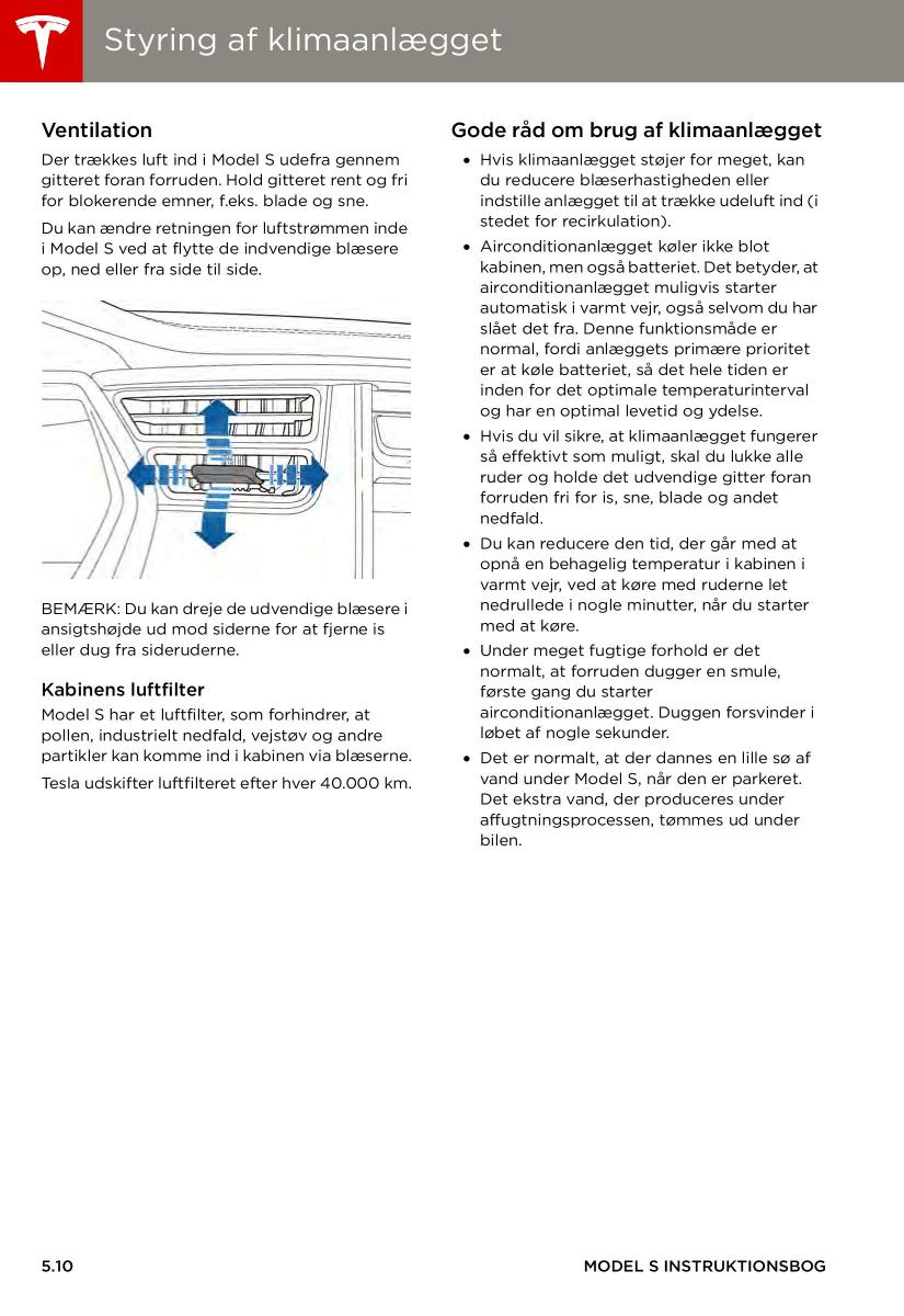 Tesla S Bilens instruktionsbog / page 76