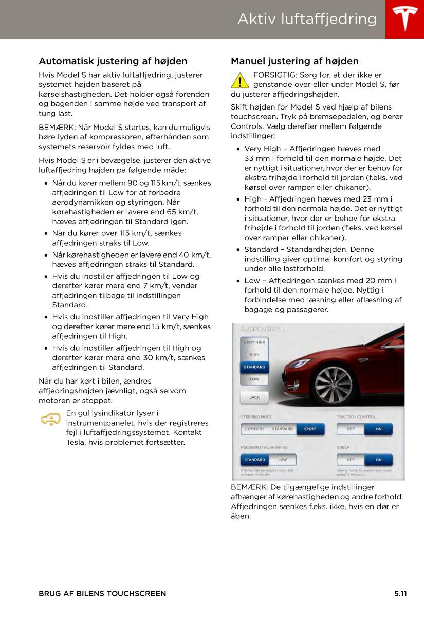 Tesla S Bilens instruktionsbog / page 77