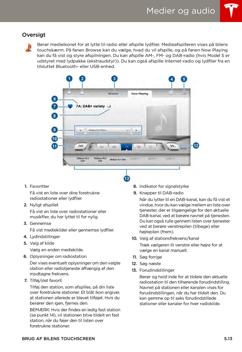 Tesla S Bilens instruktionsbog / page 79