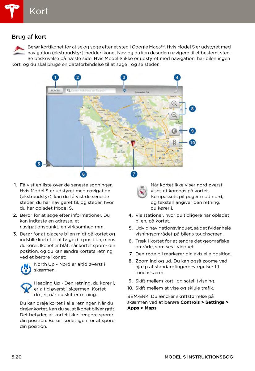 Tesla S Bilens instruktionsbog / page 86