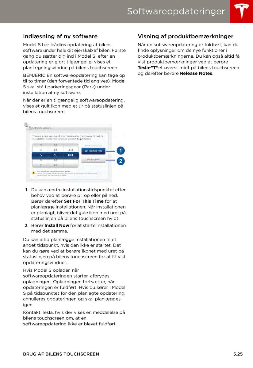 Tesla S Bilens instruktionsbog / page 91