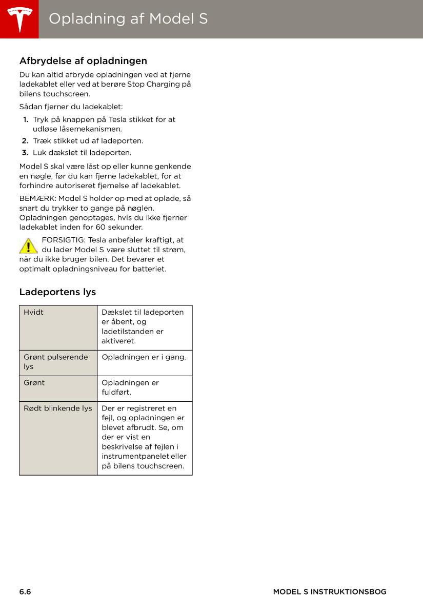 Tesla S Bilens instruktionsbog / page 98