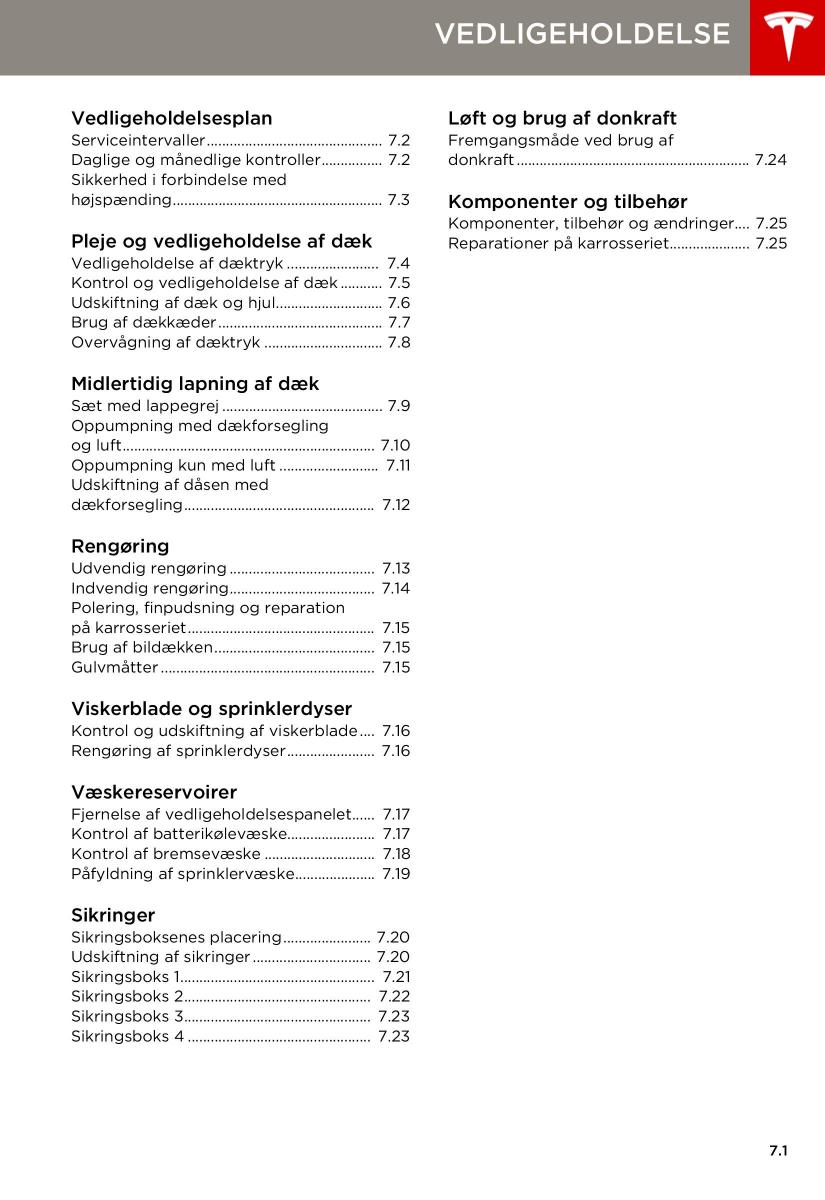 Tesla S Bilens instruktionsbog / page 101