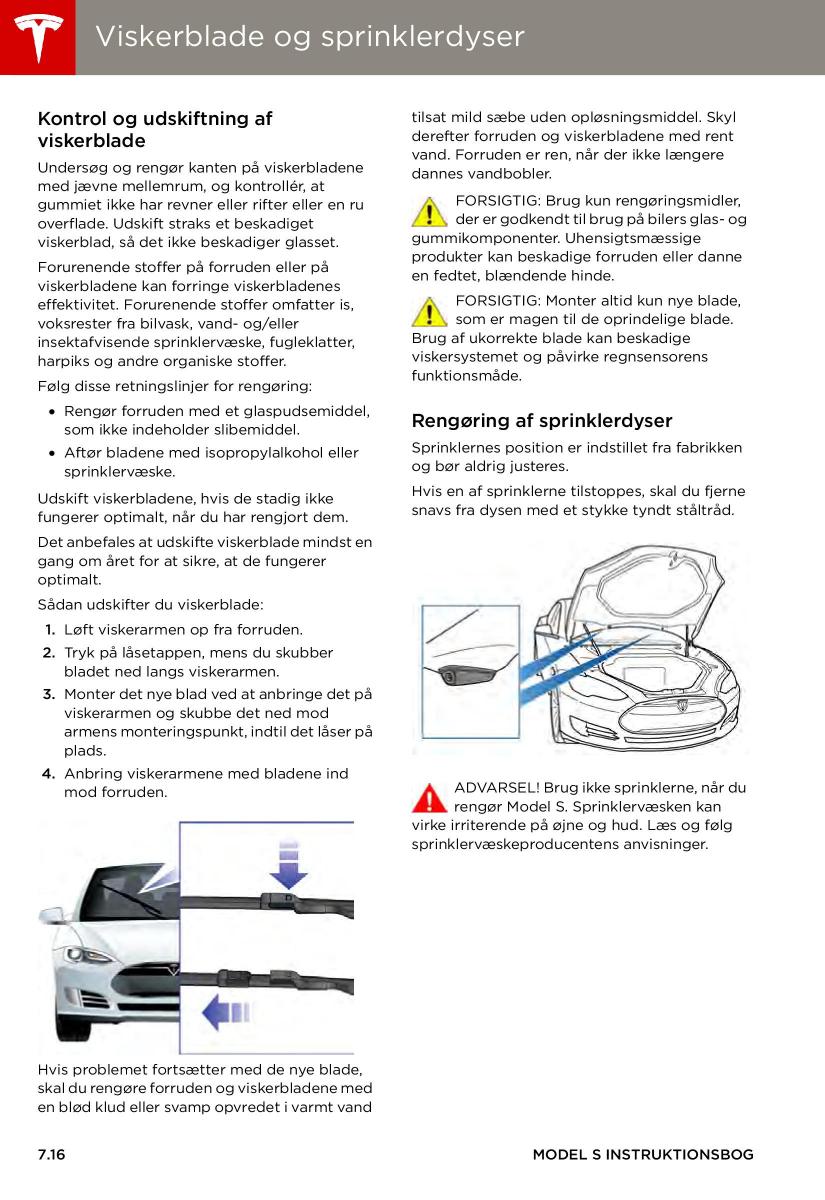 Tesla S Bilens instruktionsbog / page 116