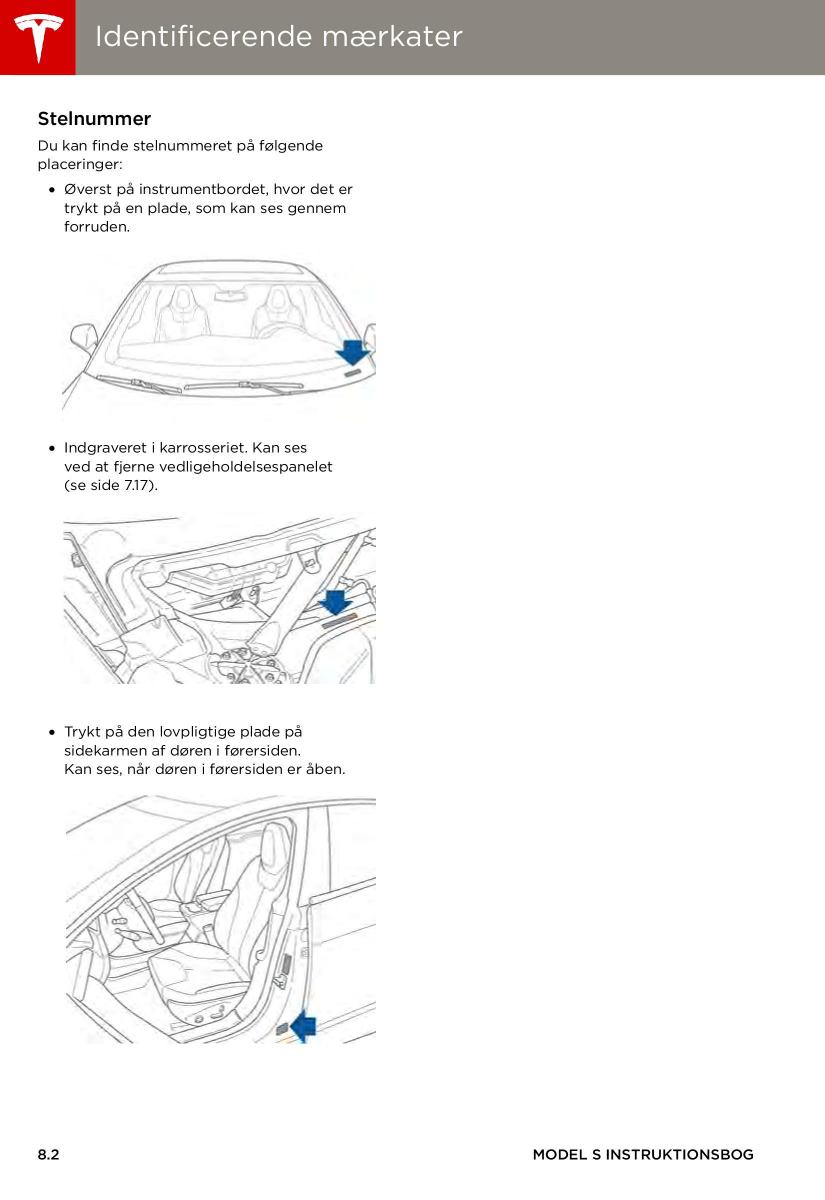 Tesla S Bilens instruktionsbog / page 128