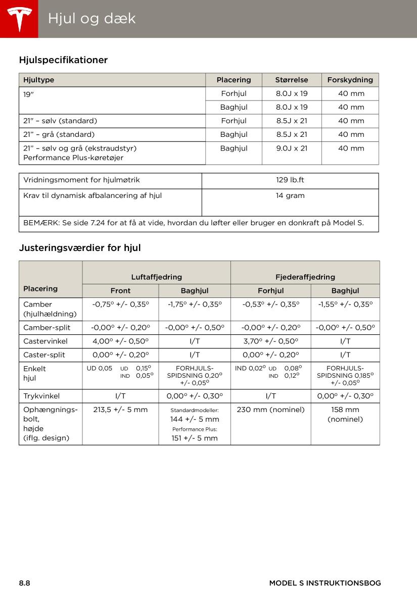 Tesla S Bilens instruktionsbog / page 134