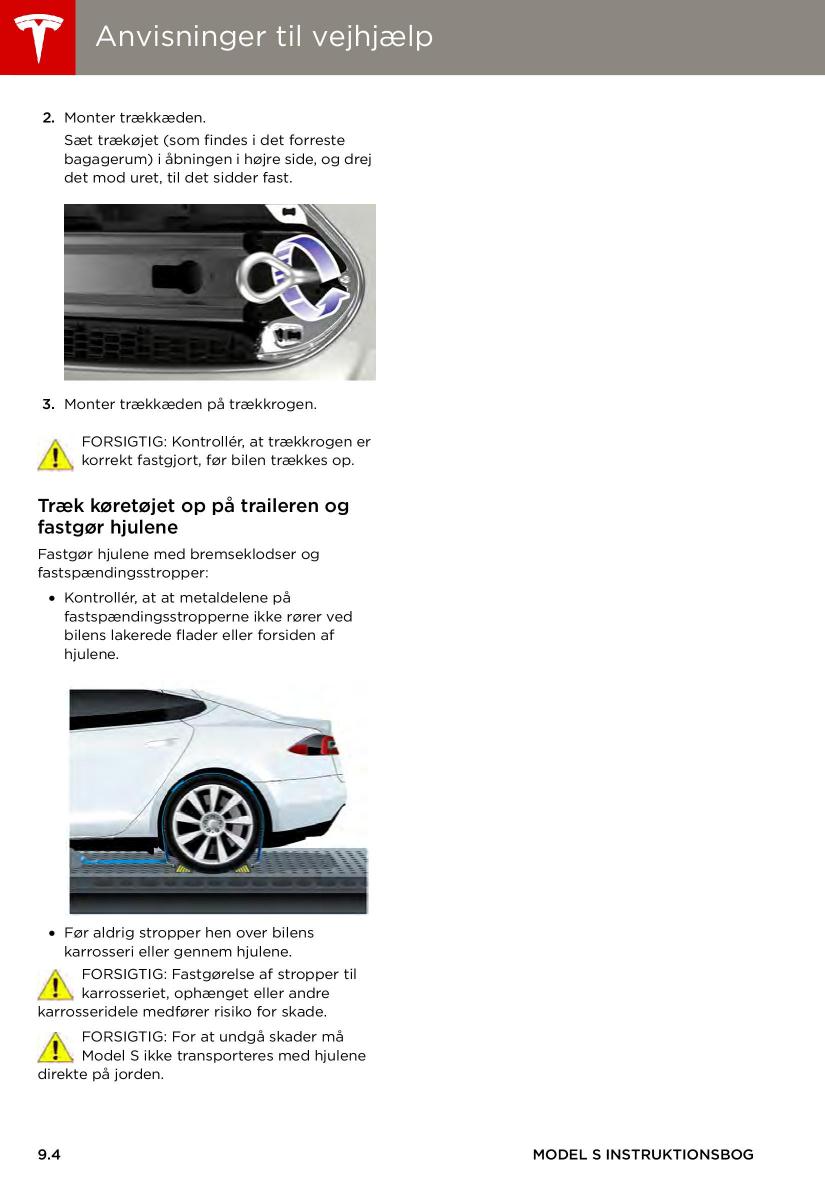 Tesla S Bilens instruktionsbog / page 142